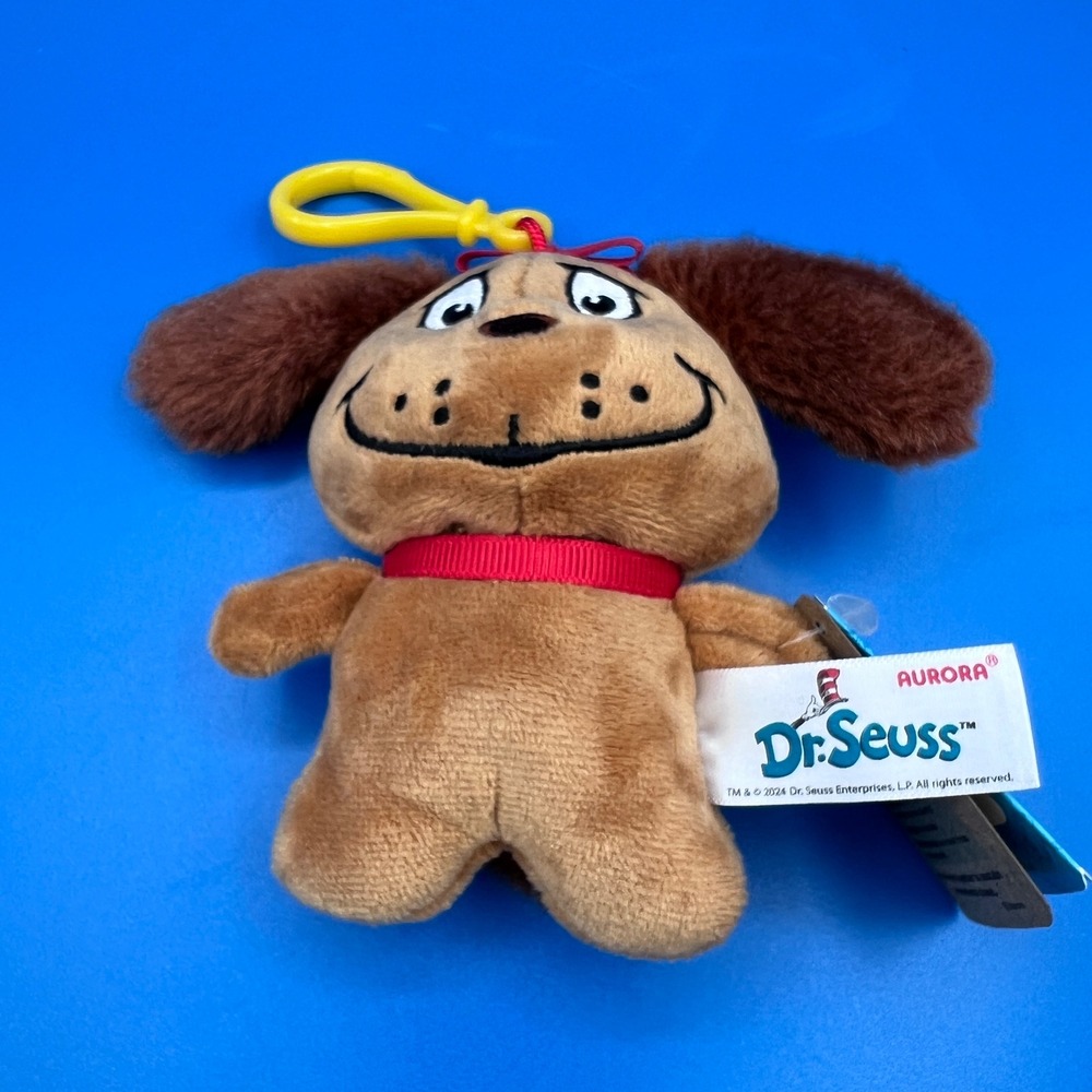 Aurora Dr Seuss Max Dog Plush Clip On Backpack Hanger Brown Grinch 6254932 NEW